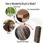 100  Horsehair Shoe Brush - 7  Solid Beech Wood Leather Shine - 1pc