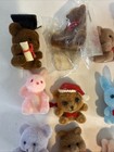 Vintage Miniature Flocked  Fuzzy Animal Figurine Lot Of 50 Bears Bunny Pig