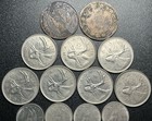 Canada Coin Lot     18 Mixed Canadian Coins Including Large Cents quarters dimes