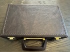 Vintage Poker Chip Set W  Leather Carrying Case  300 Red blue white Mermaid Chip