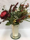 Fall Bouquet Artificial Flowers Red Green Yellow 3 Piece Lot