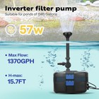 4-in-1 Pond Filter System Kit 1370gph Water Pump W  Filter  Fountain   13w Light