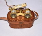 Vintage Brass Opera Glasses Mother Of Pearl   Handle Brass Fittings France