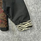 Vintage New Identity Jacket Womens L Black Denim Animal Print Tapestry Safari