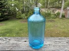 Vintage Admiral Bottling Co  Seltzer New York Ny 26 Oz Blue Glass Bottle Czech