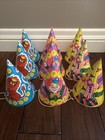 Fun Mixed Lot Of 9 Vintage  Paper Birthday Favor Party Hats Circus Clowns