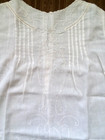 Vintage   Antique White Cotton Child s Dress W  Tucks   Embroidery Details