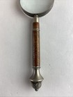 Vtg Magnifying Glass Brass Wood Handle