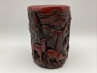 Old Bamboo Carving Root Carving Pen Holder Asian China Taiwan 4 1 2    Vtg
