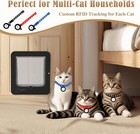 Smart Rfid Cat Door 7 67x7  Automatic Pet Flap 3 Rfid Keys Remote 4-way Lock Bla