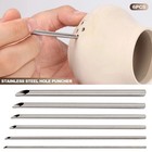 6 Pcs Stainless Steel Hole Puncher Pottery Clay Tools Ceramic Sculpting Cutter S