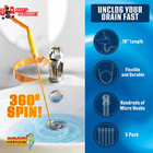 Drain Weasel Hair Clog Remover Kit     Plumbing Snake Auger For Cleaning Shower  B