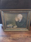Vintage  Grace Old Man Praying Framed Print Eric Enstrom Blessing Art  16 5   13 