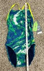 New Speedo Cyclone Swirl Crossback One Piece Swimming Suit Size 30  t3-16 