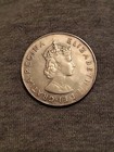 1959 Bermuda British Colony Large Elizabeth Ii Antique Silver  error Coin 