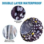 4-pack Double-layer Waterproof Shower Caps For Women With 2 Satin Scrunchies