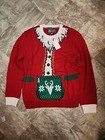 New Ugly Christmas Sweater Santa Suit Men s Size Medium Red