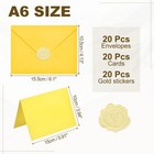 20pack Lemon Yellow 4x6 Envelopes  A6 Envelopes With Cards Stickers