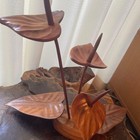 Rare Vintage Hawaii Wood Carving Anthurium Wall Art Decor Mid-century Tiki Style