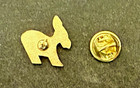 Democratic Party Donkey Logo Gold Tone Enameled Red white blue  3 4  Metal Pin -