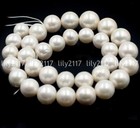 Huge 12-15mm White Pink Purple Round Natural Freshwater Pearl Loose Beads 15 