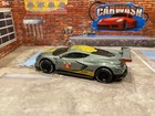 Hot Wheels Corvette C8 R Silver Customized Real Riders Super  1 64 Black Wheels
