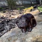 Vintage Hand Carved Wooden Resin Grizzly Bear Figure Statue