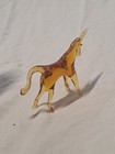 Vintage Hand Blown Glass Unicorn  Amber Murano Style Art Figurine