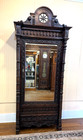 French Antique Britany Oak 1 Door Armoire With 3 Adjustable Shelves