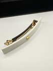 Balmain Paris Hair Couture Medium Hair Barrette White 18k Gold-plated Logo