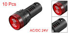 10pcs Red Indicator Light With Buzzer Ac dc 24v 22mm Panel Mount Flashing Alarm