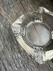 Art Deco Style Heavy Ashtray Vintage Clear Glass Cigar Cigarette Square Small