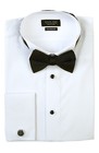 New Mens Slim Fit White Wing Tip Tuxedo Dress Shirt French Cuff Formal Azarman
