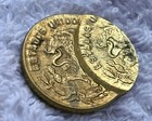 Mexico 19   5 Centavos  Jose Ortiz De Dominguez   Brass Double Struck  Error