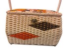 Large Woven Sewing Basket Retro 1970 s Sewing Basket Wicker Box Jcpenney Vtg
