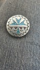 Native American Style Sterling Silver Round Turquoise Inlay Key Holder 