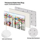 4pcs Floral Shower Curtain Set With Rugs Bathroom Sets Farmhouse Shower Curta   