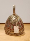 Antique Enameled 2 Piece Set Solid Brass Floral Bell 4    And 2   3 4   India 