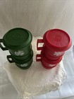 Vintage Tupperware Christmas Stacking Mugs Set Of 4 With Lids
