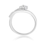 Avora 925 Sterling Silver Adjustable Bypass Flower Toe Ring With Cubic Zirconia