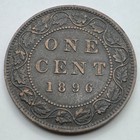 1896 Canada Large One Cent - 1c - Bronze Canadian Penny - Free Shipping