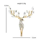 Luxury Gold Reindeer Brooch Pin   crystal Rhinestone Christmas Jewelry Gift Women