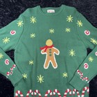 Digital Dudz Sweater Mens Extra Large Gingerbread Ugly Christmas Candy Cane