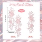 Cabodyals 4pcs Light Pink Flower Applique 3d Floral 2 Pairs  