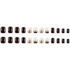 24pcs Gold brown Glitter French Press-on Nails W  Rhinestones - Party Glam