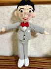 Peewee Herman Figure Crochet Doll Plush Stuffed Amigurumi Toy Handmade Unique
