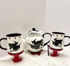 Potters Studio Witch Black Raven Teapot And Mug Set