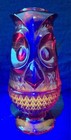 Viking Glass Ruby Red Owl Fairy Lamp Candle Holder  read 