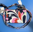 Nwt Vera Bradley   Mod Paisley   Zip Id Case And Breakaway Lanyard Coin Purse