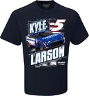 New Kyle Larson  5 Nascar Navy Blue Patriotic Tee Shirt K7405